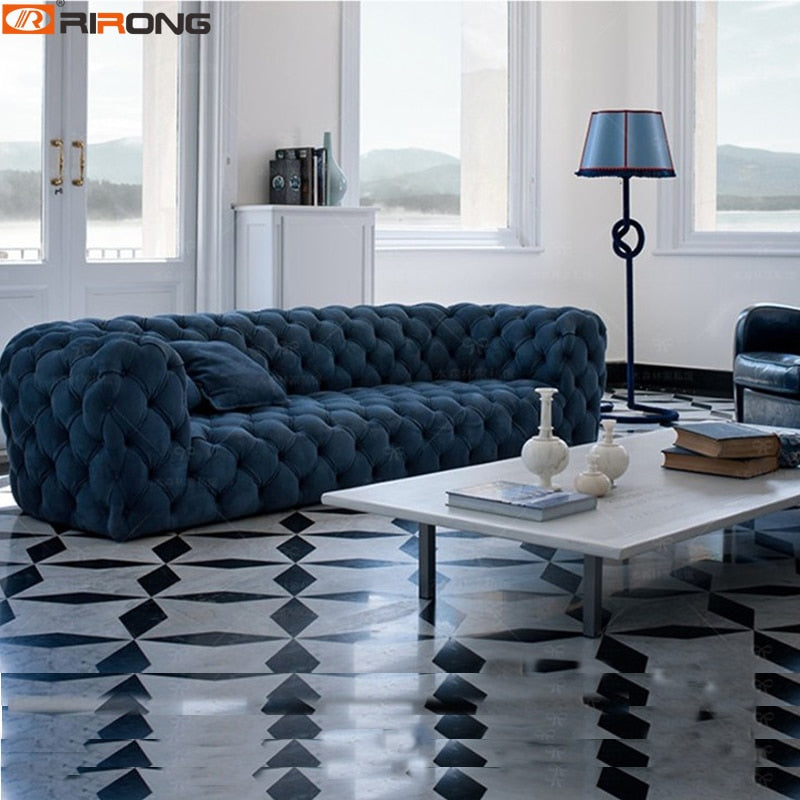 Spain Design Living Room Sofa set Velvet/Leather chesterfield sofa salon couch
