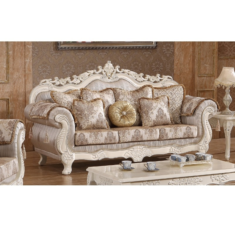 Wooden fabric sofa za kisasa set luxury WA552