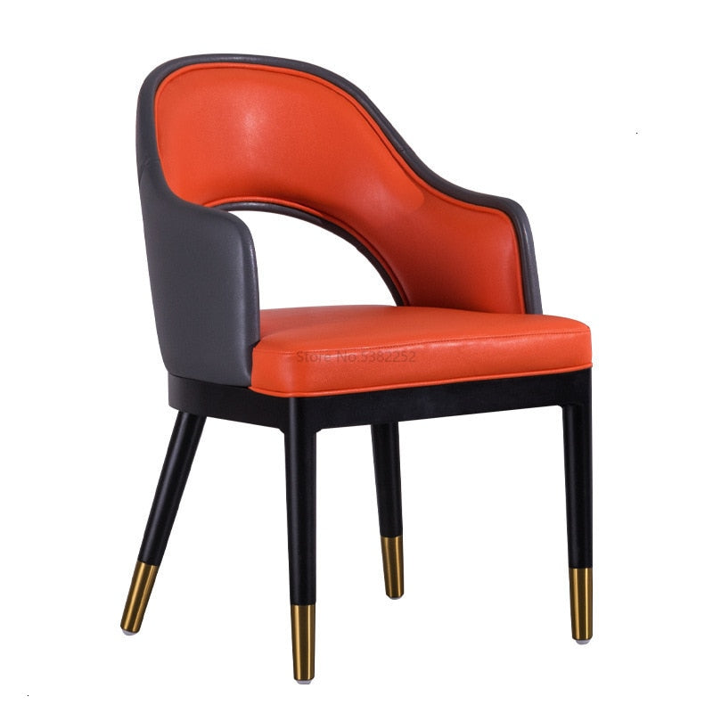 Light Luxury Leather Dining Chair Modern Concise Household